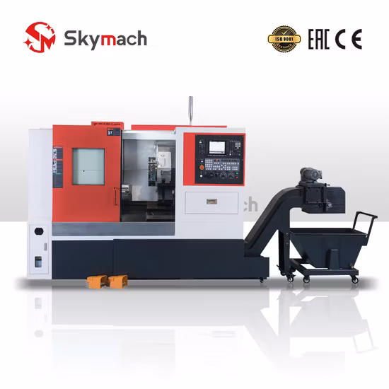 Tour CNC Syntec Control avec une plus grande portée de déplacement du tour CNC à banc incliné sur les axes X et Z pour rondelles, boulons, arbres, rivets, entretoises, manchons (SL-25)