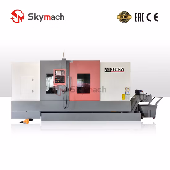 Tour CNC Syntec Control avec une plus grande portée de déplacement du tour CNC à banc incliné sur les axes X et Z pour rondelles, boulons, arbres, rivets, entretoises, manchons (SL-25)